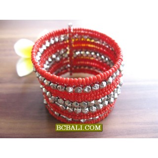 Bali Beads Cuff Bracelets Free Shipping Package